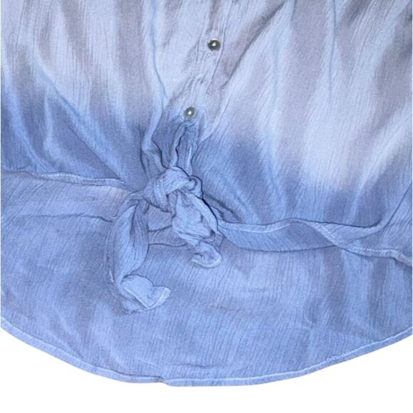 Beachlunchlounge Ombre Tie Front Blouse-Blue-Size L-GUC - Picture 2 of 6